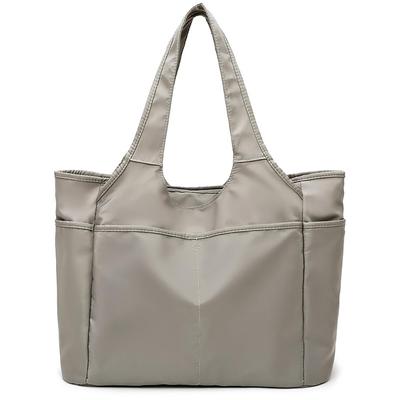 Cedar Eight Damen Wasserabweisende Nylon-Tragetasche, Leicht, Schultertasche, Mehrere Taschen, Großes Fassungsvermögen, Muttertasche (Grau Beige)