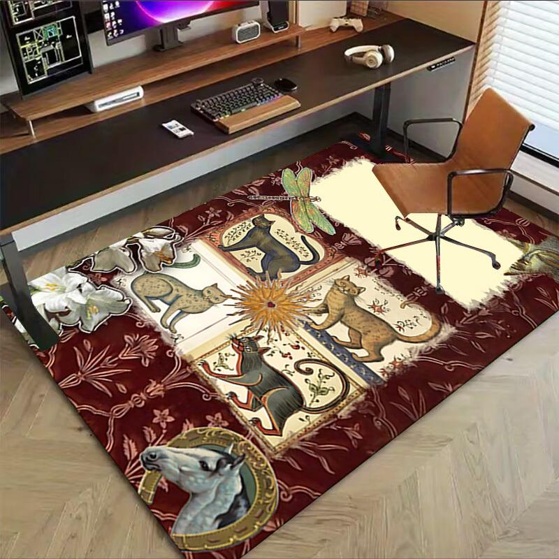 1PC cat flowers Carpet Office Rug Mat Home Decor Area Carpet Festival Gift Office desk chair carpet Longlasting Material