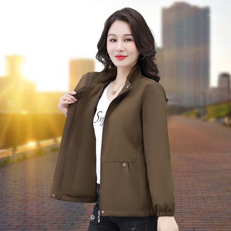 Short Jacket, Women's Spring and Autumn Thin Style, Autumn Casual Baseball Jacket Stand Collar Jacket