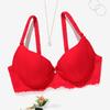 Women S Push Up Underwire Bra Lace Trim Detachable Straps Bow Decor