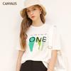 European And American Summer Women'S Loose Bf Letter Pattern Ins Neutral Wind Wear Short-Sleeved T-Shirt Straight Trendy Women
