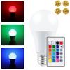 3Pcs E27/E26 LED Bulb Colorful Light Control Remote 15W Smart RGB Color Changing Light Bulb