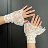 DIY Detachable Lace Hollow Out Short Fake Sleeve Mesh Decorative Elastic Wristband Removable Extension Horn Cuff