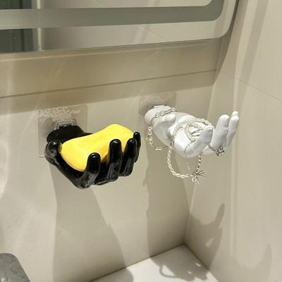 Resin Wall Hanger Self Adhesive Hand Shape Hanger Hook No Drilling Palm Shaped Hook Wall-Mounted Multifunctional For Home Office