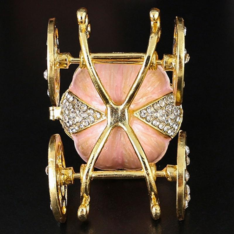 Sparkling Gemstones Adorned Storybook Carriages Jewelry Container With Soft Interior Padding Gift Ready Packaging
