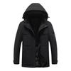Smart Heated Winter Jacket with Hood - Black Cotton Warmth for Outdoor Sports