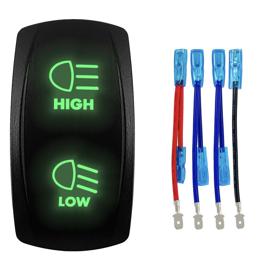 1 Pc Green 12V/24V Rocker Toggle Switch With Jump Wire for Car Boat Truck Marine Yacht Trailer Tractor Jeep YJ JK Vans SXS Battery Switches5