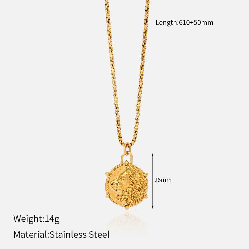 

Cross Lion Pendant Necklace Elegant Chain Unisex Gift Fashion Accessory for Men Women