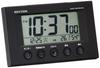 RHYTHM Fit Wave Smart Alarm with Thermometer and X 12 X 8RZ166SR02 Clock, Radio-Controlled, Hygrometer, Black, 7.7 5.4 Cm,