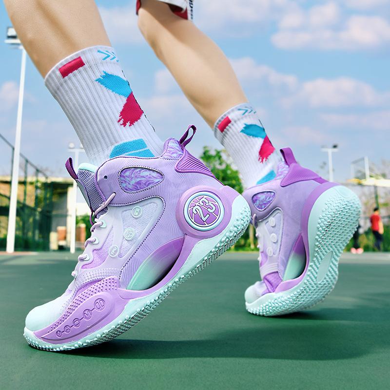 Men's shoes 2025 spring sports shoes youth high-top basketball shoes actual combat non-slip wear-resistant sneakers lightweight running shoes