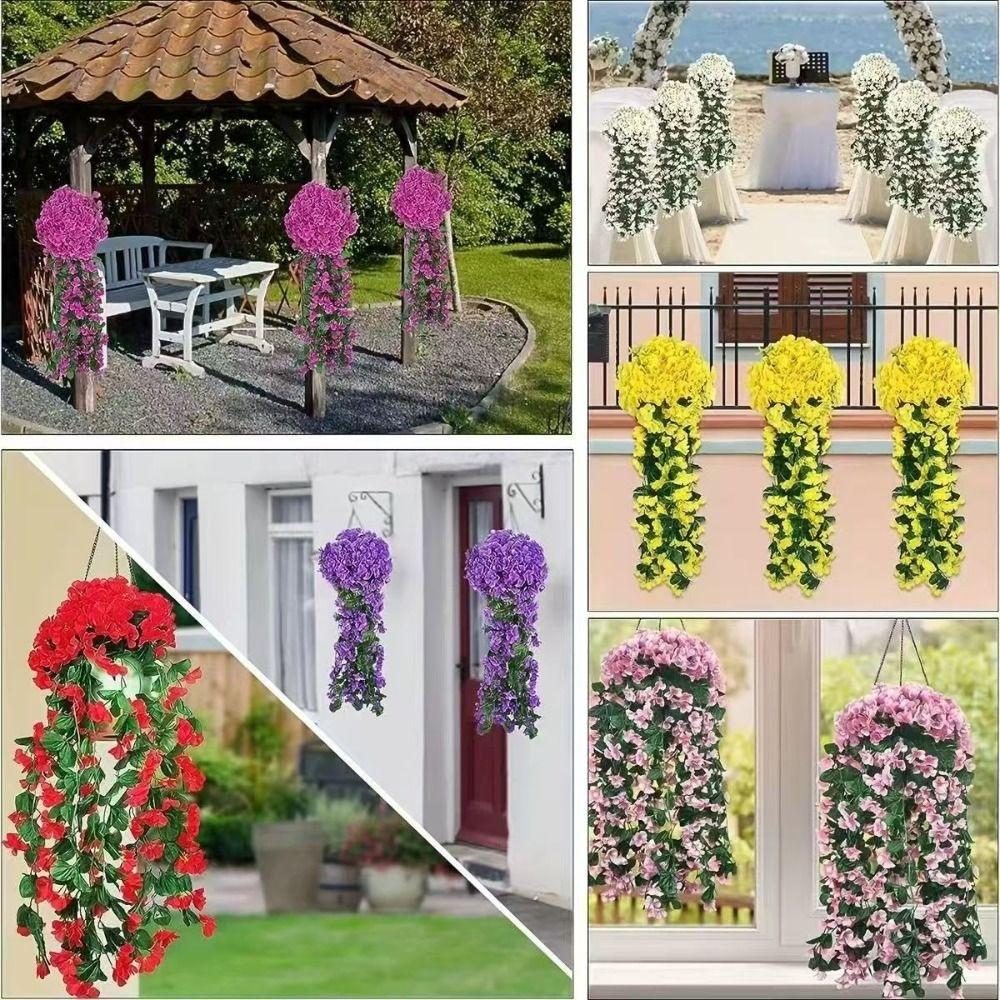 Petal Design Long Vine Roses Flower Rattan Faux Hanging Violets  Fall Decoration