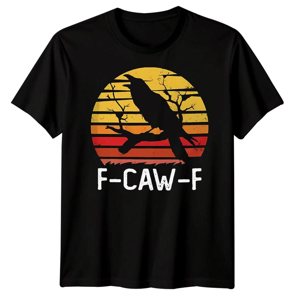 

F-CAW-F Смешная футболка с мемом про ворону, саркастическая, готическая, на Хэллоуин, для взрослых #14 S