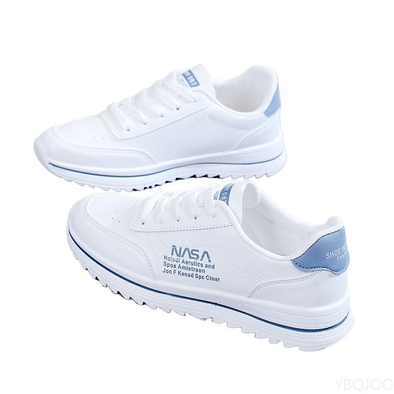 Ladies Breathable White Shoes Outdoor Non Slip Board Shoes Trendy Comfort Running Shoes Women's Lightweight Lace Up Flats Mujer