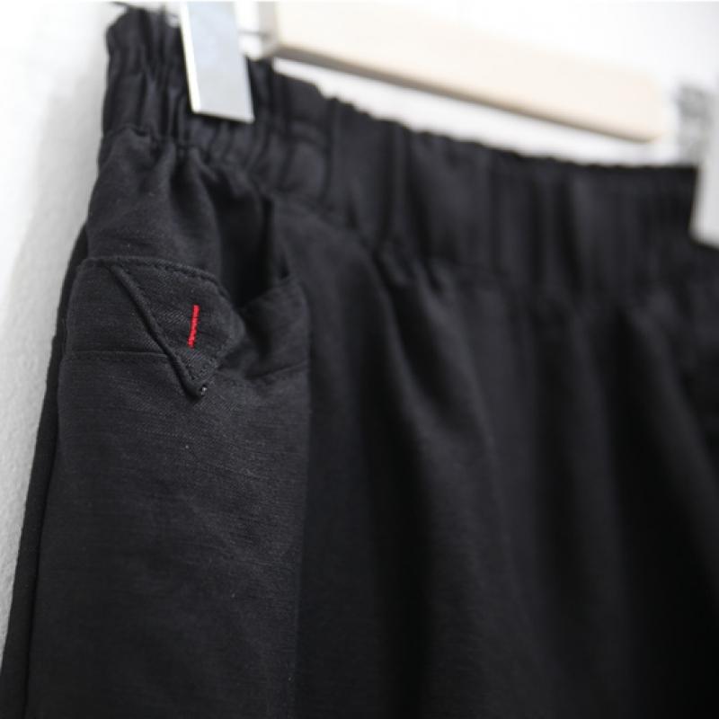 Shiz Madam Pocket V Stitch Linen Wide Pants P92069