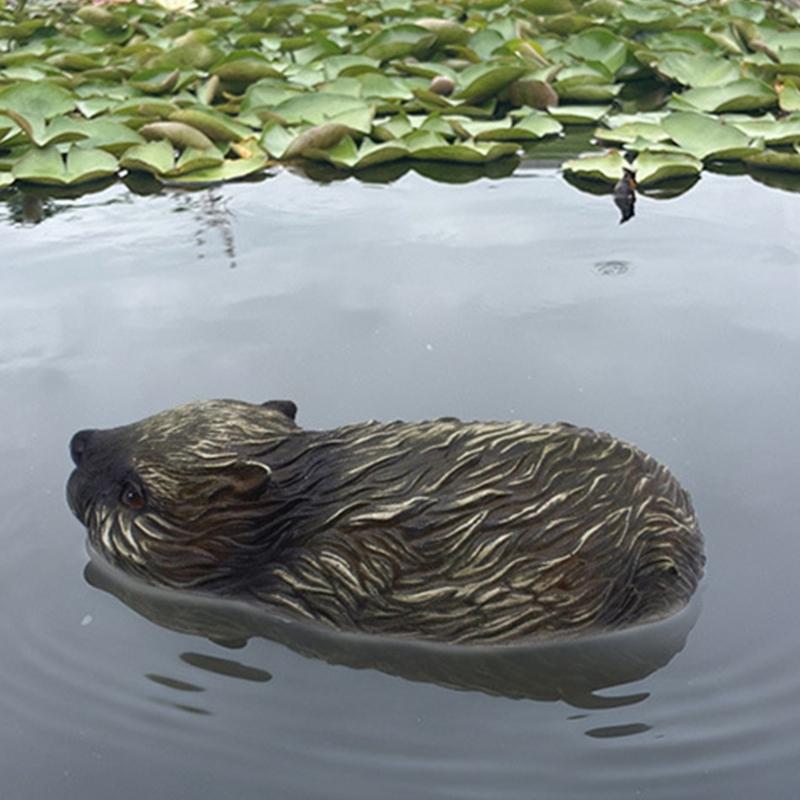Floating Resins Beavers Decoration Handcrafted Resins Beavers Statues For Garden Pond Pool Outdoor Ornament