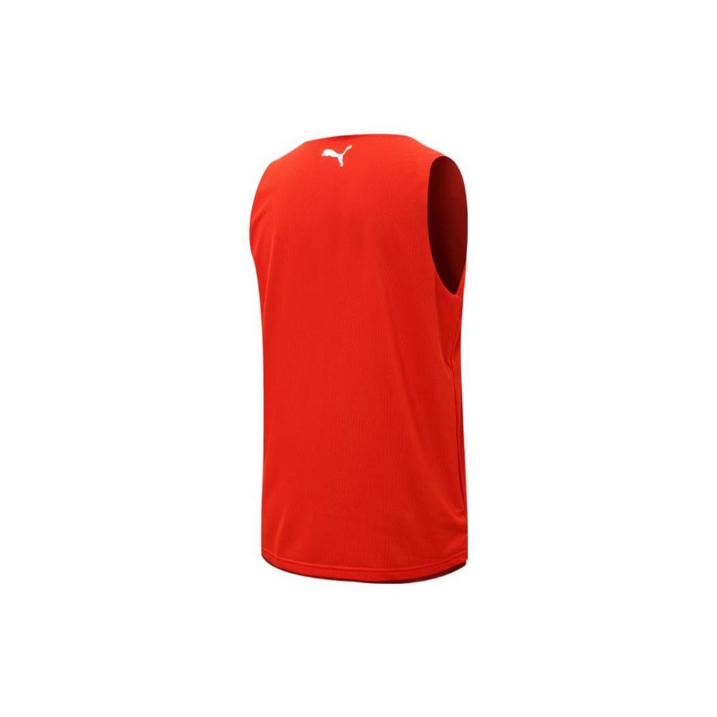 Puma Tiger Head Logo Print Breathable Straight Sleeveless Basketball Tank Top Men Tops Red 534195-03