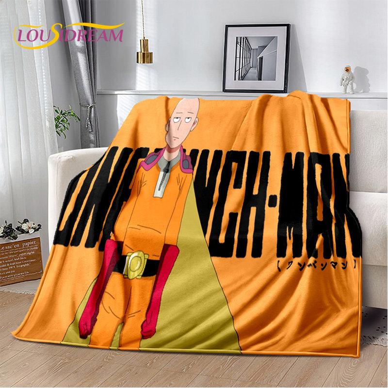 ONE PUNCH MAN Anime kreslená měkká plyšová deka, flanelová deka přehoz do obývacího pokoje Ložnice Pohovka Pohovka Piknikový kryt pro děti