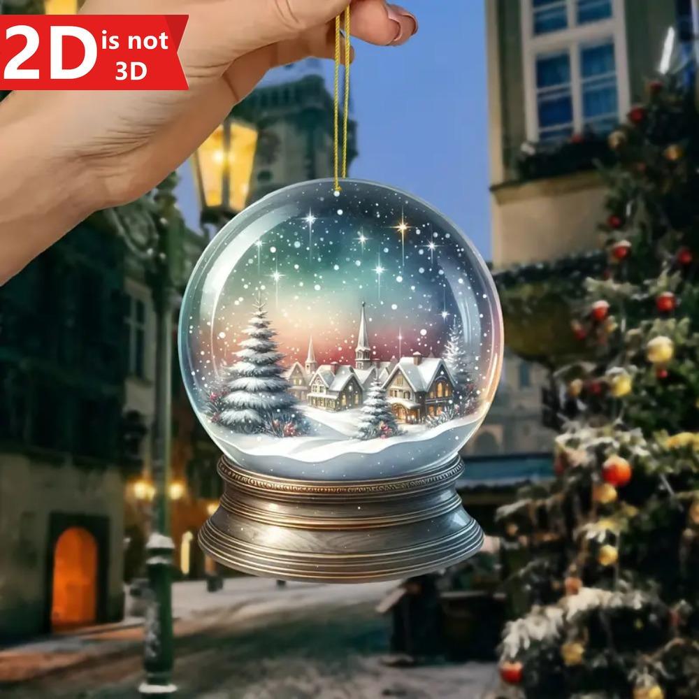 2D snowflake ball pendant for cars, backpacks, and keychains. An ideal Christmas gift.