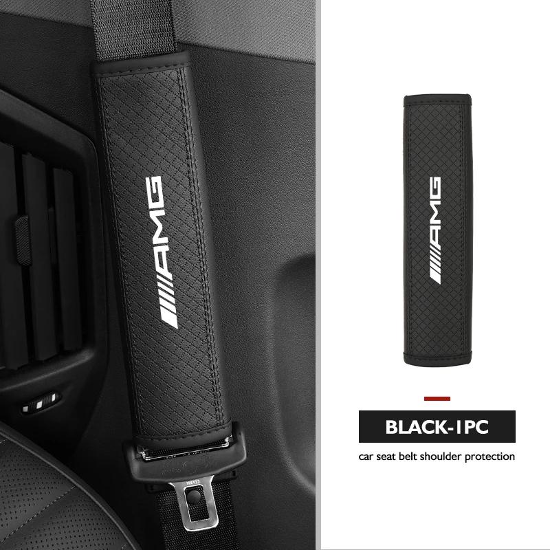 

Leather Car Seat Safety Belt Soft Protector Shoulder Strap Pad For Mercedes Benz AMG W202 W212 W213 WAMG 220 W221 W222 C180 C200