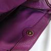 [Pre-Owned] Tote Bag Purple Red Leather Printed Shoulder Handbag - Very Good #MT49OO
