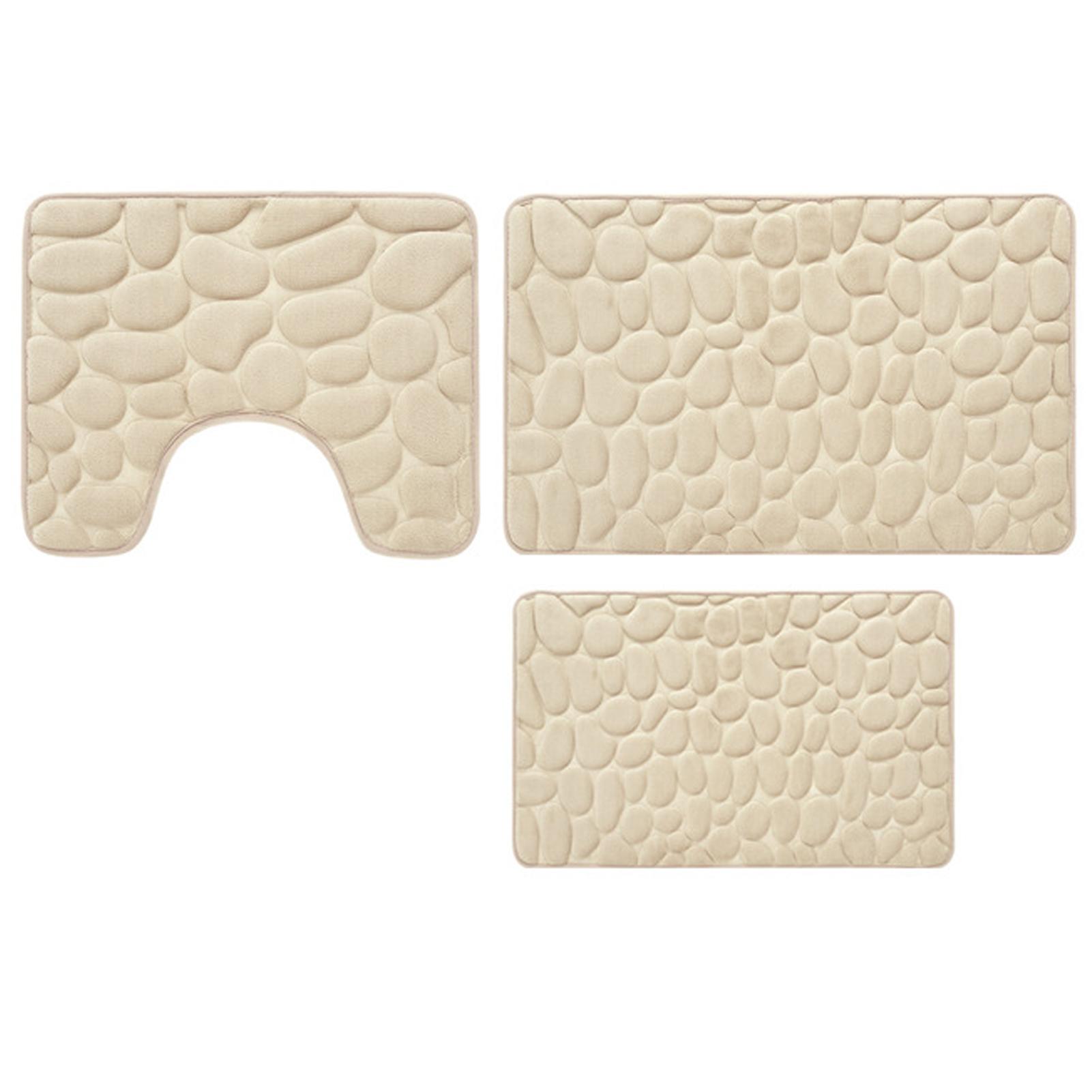 

Коврик для ванной Галька Тисненый Мягкая Подушка из пены с памятью Напольный коврик Нескользящий Водопоглощающий Дверной коврик Коврик для стула Машинная белый