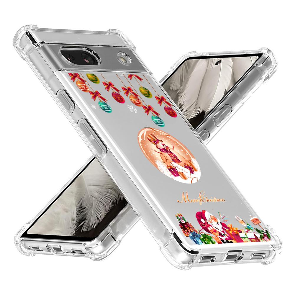 Christmas Four-Corner Drop-Proof TPU Case for Google Pixel 8 Mobile Phone - Festive Design
