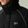 Reebok American Minimalist Trend Solid Color Comfortable Versatile Warm Letter Logo Printed Long Down Jacket Unisex Outerwear Black 24FRM201UGH0