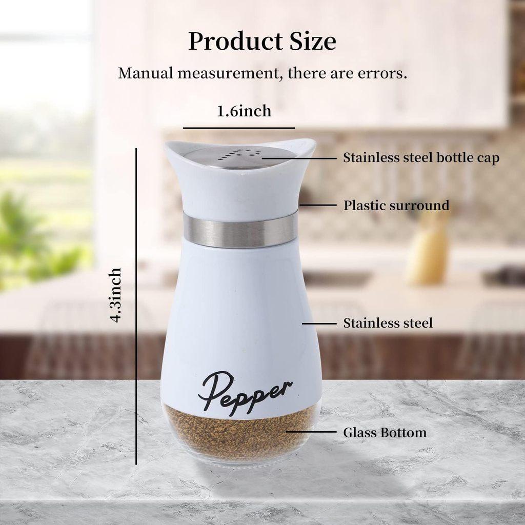 Stainless Steel Spice Jar Set With Adjustable Salt And Pepper Shakers For Kitchen Storage