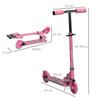 Kids Scooter, with Lights, Music, Adjustable Height, Foldable Frame, for Ages 3-7 Years - Pink