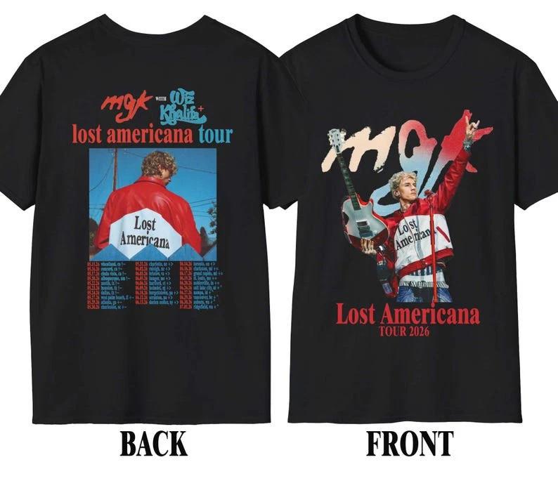 MGK Wiz Khalifa Lost Americana 2026 Tour Reprint T-Shirt XXL