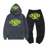 SynaWord High Street Y2K European and American Suit Men's Trend Hip Hoodie Syna Printed Sweater Pants