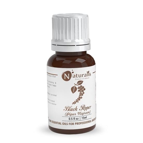 Naturalis Essence of Nature Black Pepper Essential Oil for Hair, Skin, Massage & Aromatherapy - 15ml