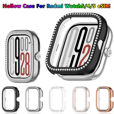PC Hollow Case For Redmi Watch 5 eSIM 4 Samrt Watch Diamond Case Cover Bumper Protective Cover Protector For Xiaomi  Watch4