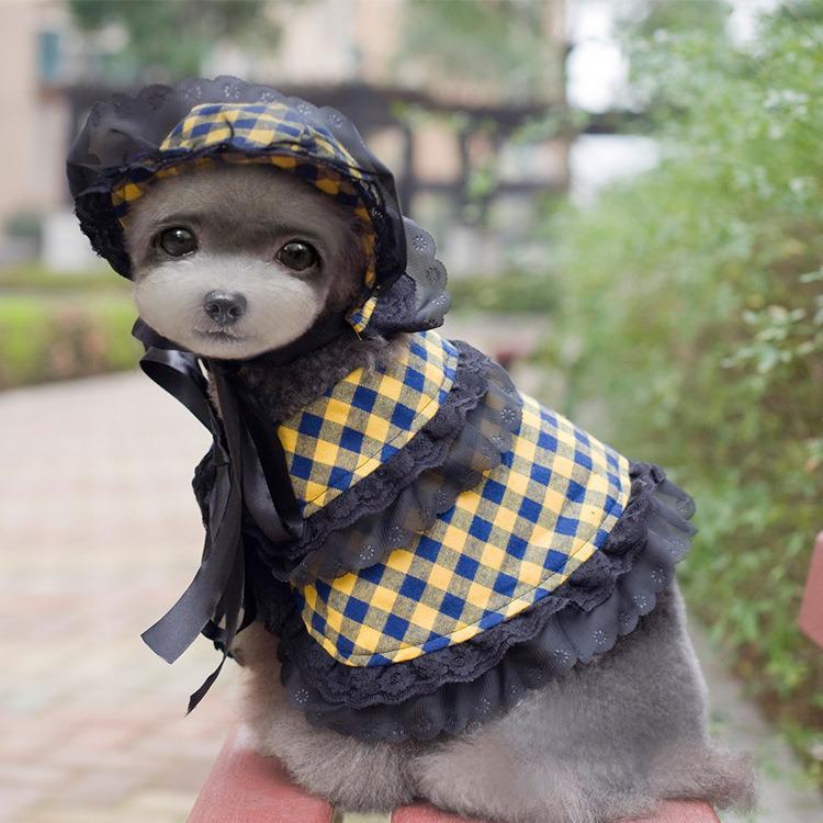 

Японский костюм собаки на Хэллоуин Meiqi - шляпа и шаль для питомца L