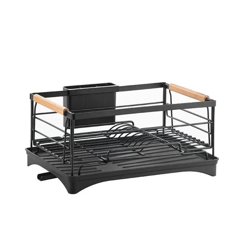 

Подставка для сушки посуды Держатель Корзина Хромированное желе Для дома Мытье Отличный Органайзер для сушки посуды для кухонной раковины Черный Black