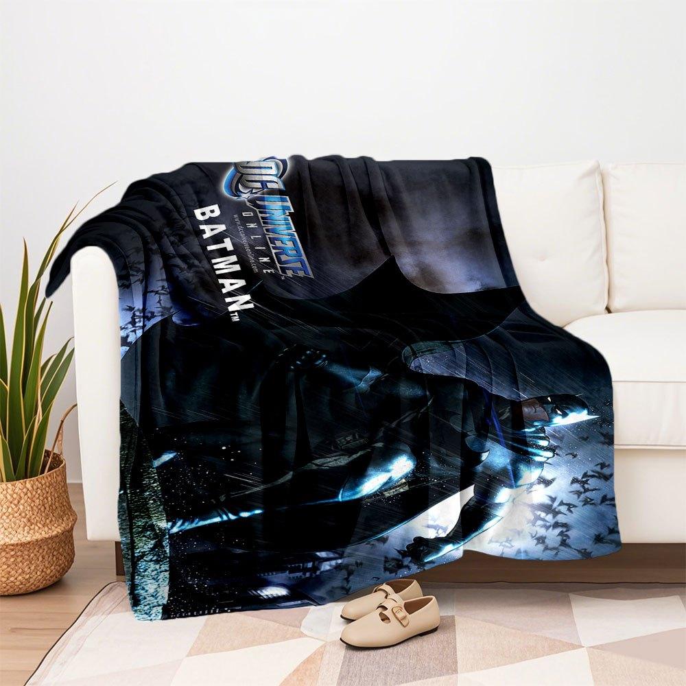 Batman DC Universe Online Poster PrintBlanket Flannel Throw Blanket for Sofa, Bed, Travel, Camping, Office, Couch, Chair