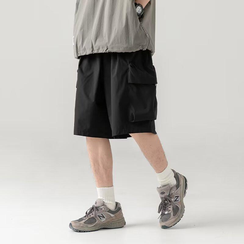 

Мужские шорты для работы на открытом воздухе в японском стиле - модные свободные летние повседневные с большими карманами 3XL чёрный