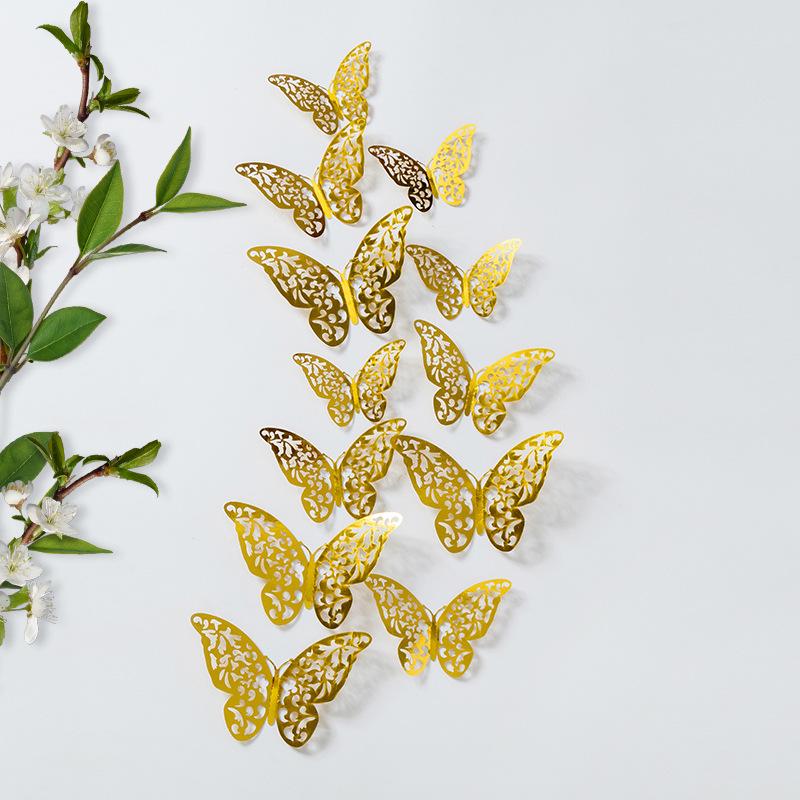 3D Realistic Double-Layer Butterfly Wall Stickers for Home Décor
