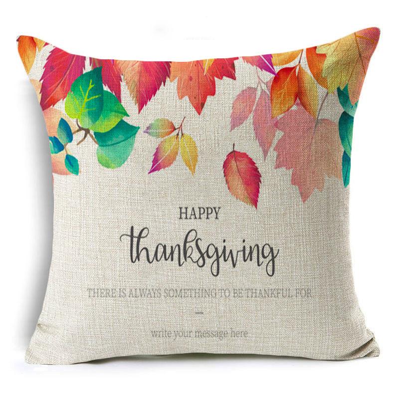 New Thanksgiving Pumpkin Linen Pillow Cover Festive Home Decoration Pillow Cushion Cover