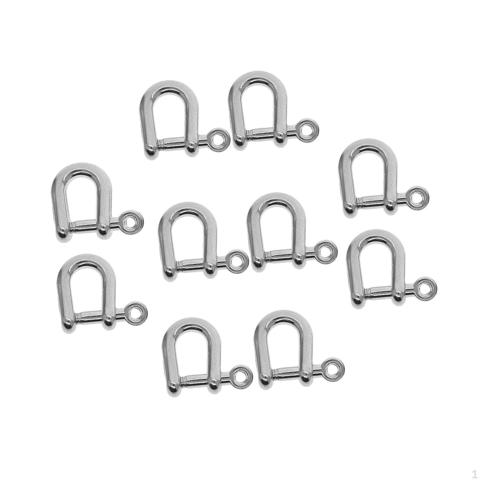 

10 шт., пряжки-подковы, зажимы для браслета, ключ из цинкового сплава, крепежные детали Chian, D-кольца, винтовой штифт для DIY