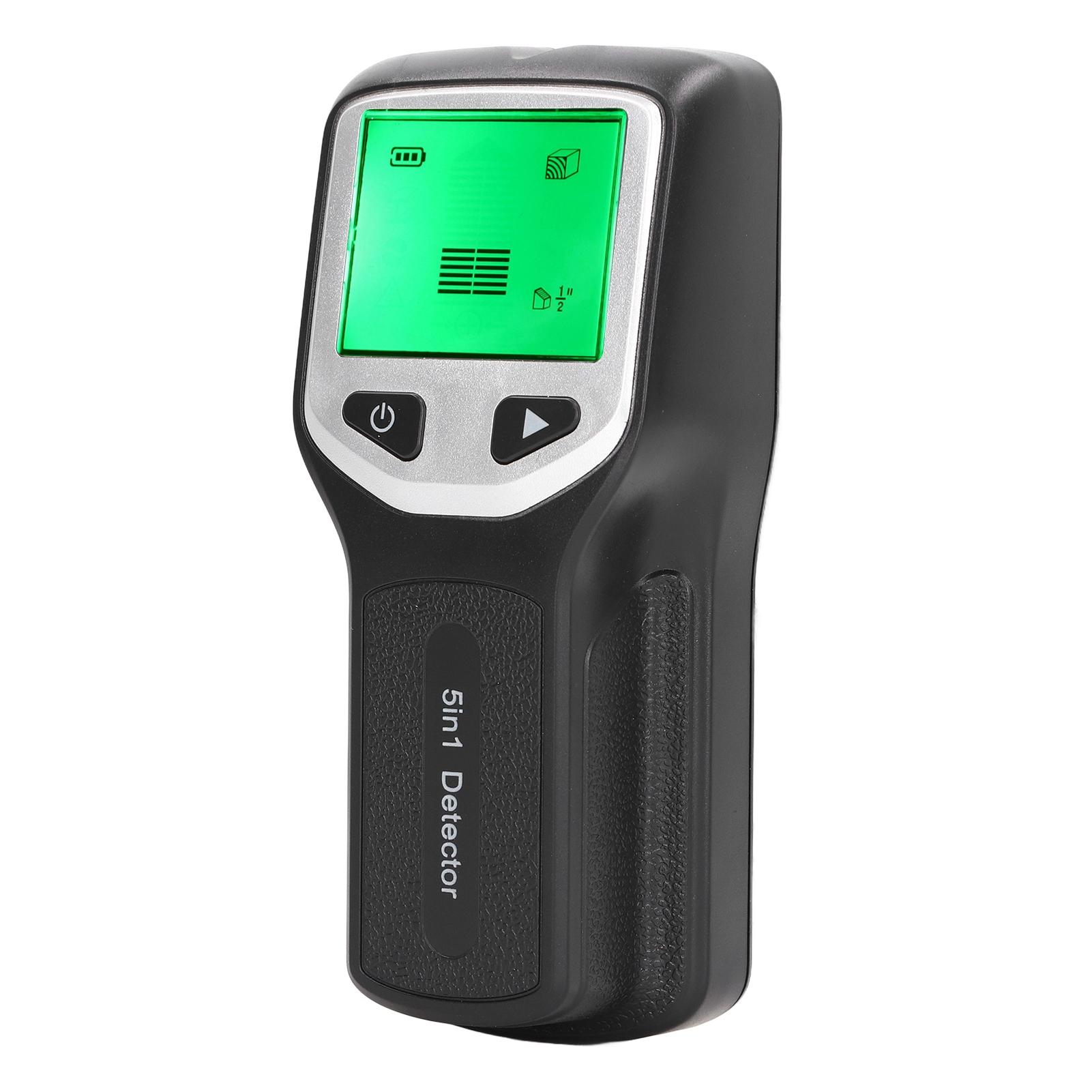 

Детектор шпилек Сканер стен Датчик 5 в 1 Детектор HD ЖК-дисплей для дерева Провод переменного тока Центр Края Серебристый