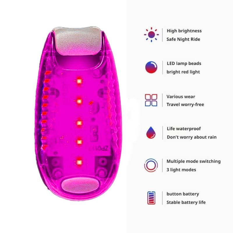 3 szt. Mini lampka tylna LED do motocykla, zewnętrzna, do jazdy nocnej, wodoodporna, lampka na ramię, klips tylny, lampka na kask, lampka ostrzegawcza nocna, lampka na plecak