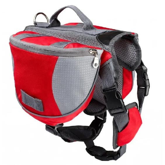 Pet Outdoor Backpack Large Dog Reflective Adjustable Saddle Bag Harness Carrier for Traveling Hiking Camping Safety