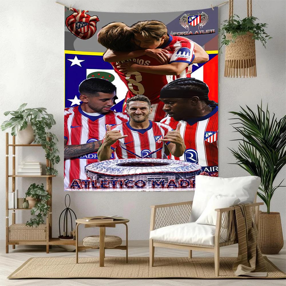 Atletico Madrid Wall Decor Tapestry Art For Pet Memorial Birthdaywedding Party Backdrop Family Gift