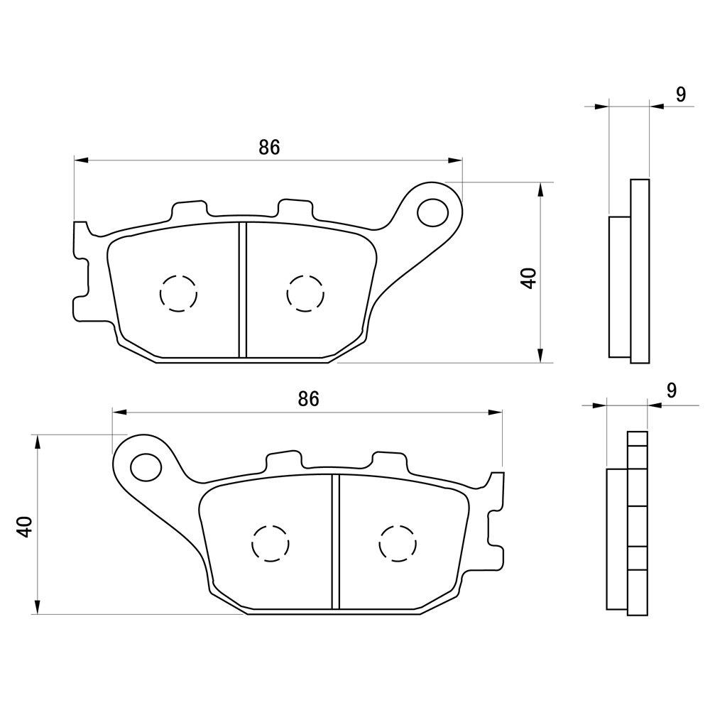 Daytona 78141 Brake Pad for Motorcycles, Hyper Pad (Semimetal Pad), CB1300SF/SB (03-21), CB400SF/SB (04-21),