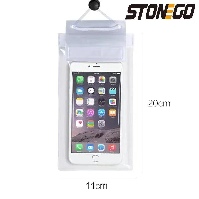 Touch Screen Compatible Waterproof Swimming Mobile Phone Case Transparent Protective Cover for Smartphones