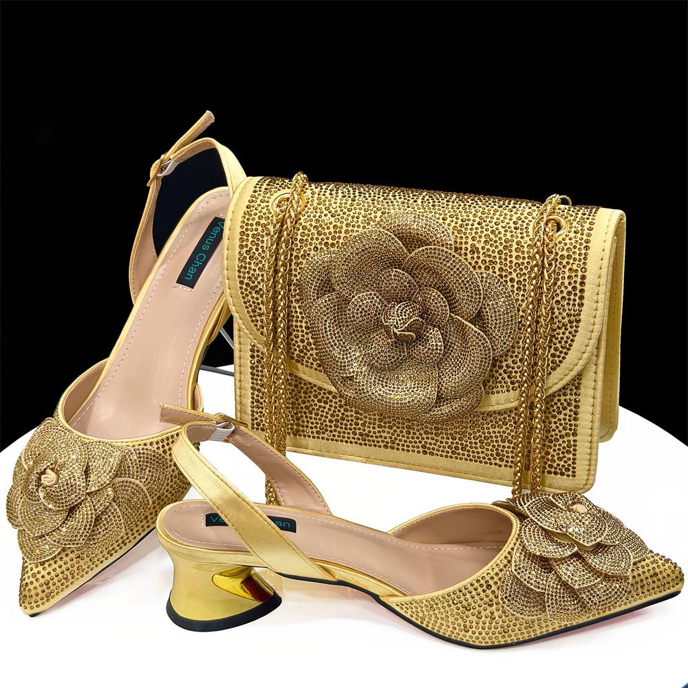 Women`s Black & Gold Pointed High