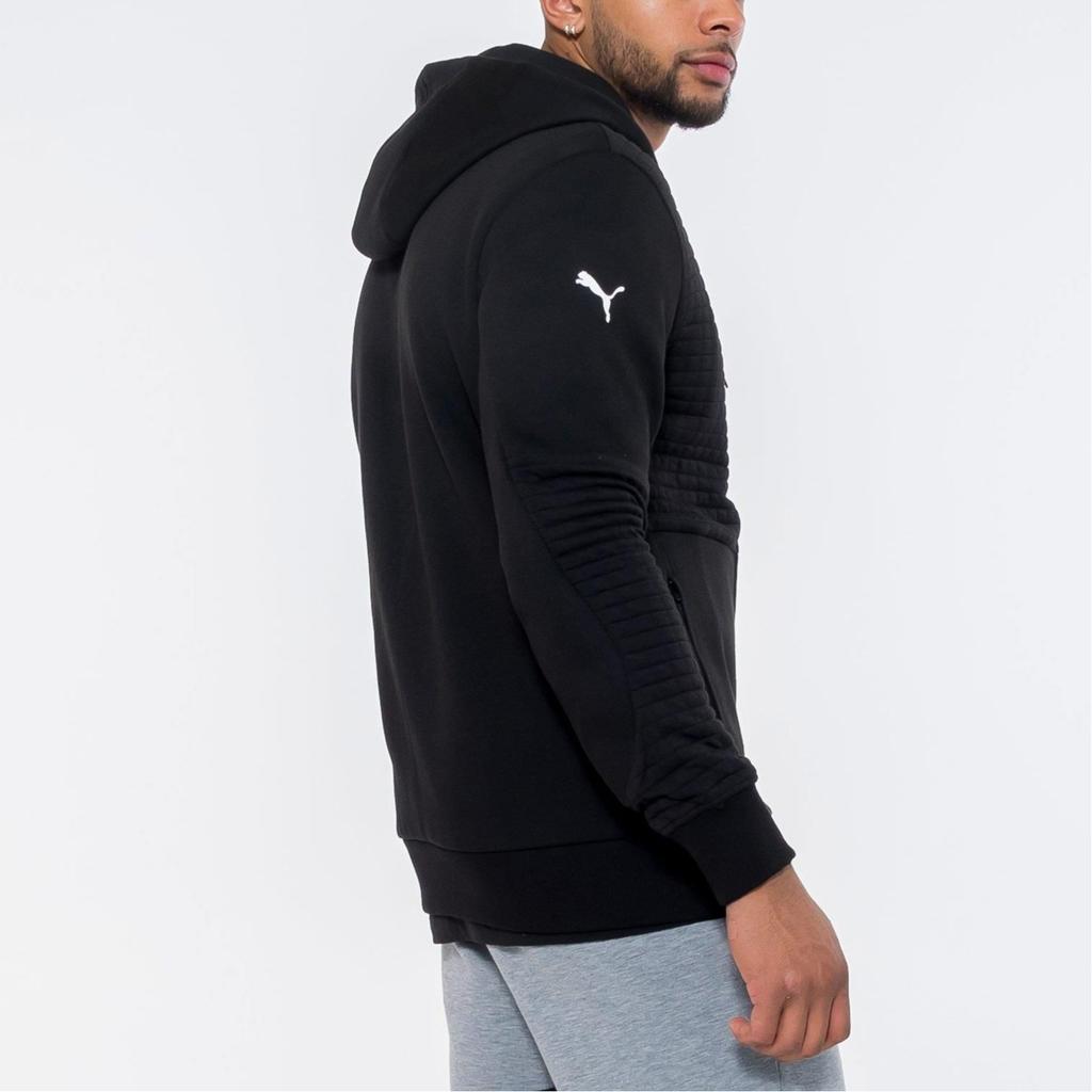 Puma Bluza z kapturem na zamek Bmw Motorsport Series Logo w jednolitym kolorze Męska Odzież wierzchnia Czarna 531187-01