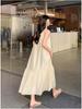 Loose Waist Off-Shoulder Camisole Dress - Women's Summer A-Line, High-End, Vacation Style, Super Fairy, Long Dress.