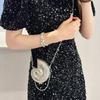 Womens Conch Shape Purse Elegant Acrylic Evening Bag with Chain Strap Crossbody Shoulder Small Handbag for Wedding Party